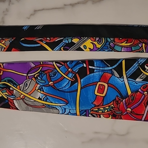 Rush Limbaugh Vtg Silk No Boundaries Colorful Carousel Horses Neck Tie - Picture 4 of 7
